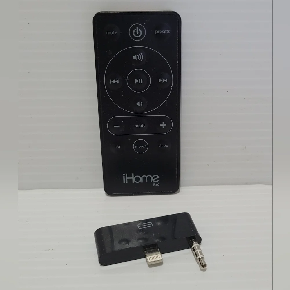 iHOME RZ6 Remote Control With 4XEM iPhone 6 Audio Adapter. - Picture 1 of 1